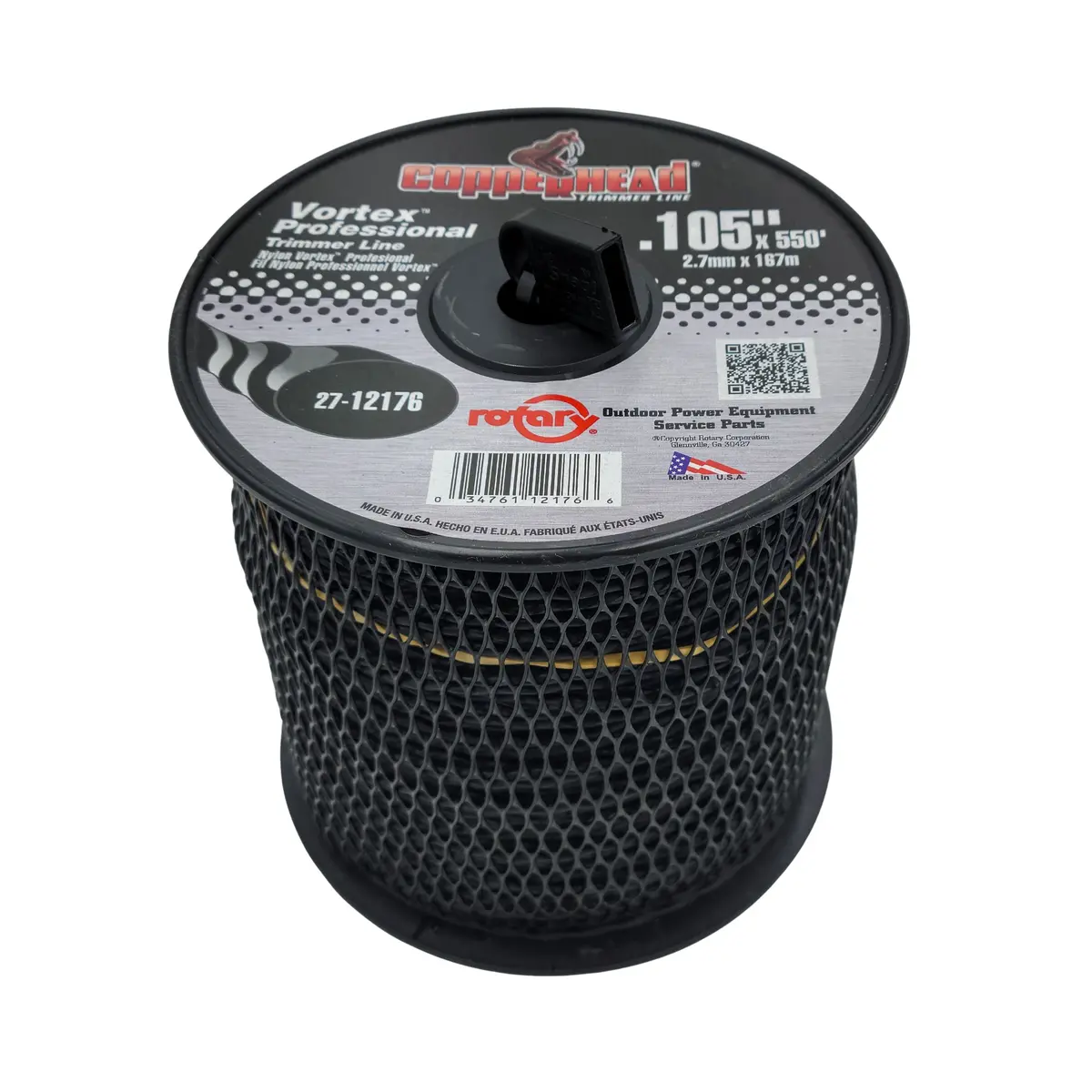 .105" Trimmer Line W/Cutter Rotary Vortex Medium Spool Black (12176) 1