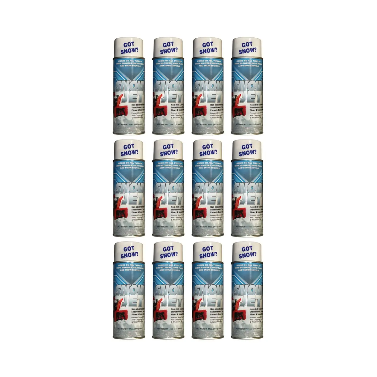 12-Cans Of Snow-Jet - Non-Stick Spray For Snow Blowers, Snow Shovels & Snow Plows 1