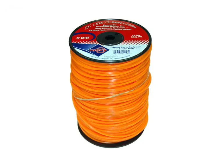 .130" Trimmer Line Rotary Square (Diamond) Large Spool Orange (12157) 1
