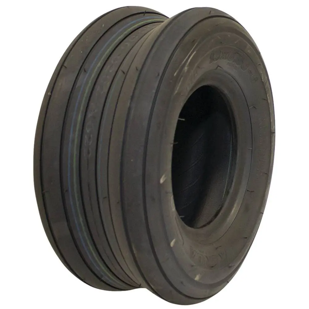 13X6.50-6 Front Lawn Mower Tire (4-Ply, Tubeless W/ Ribbed Tread) 1