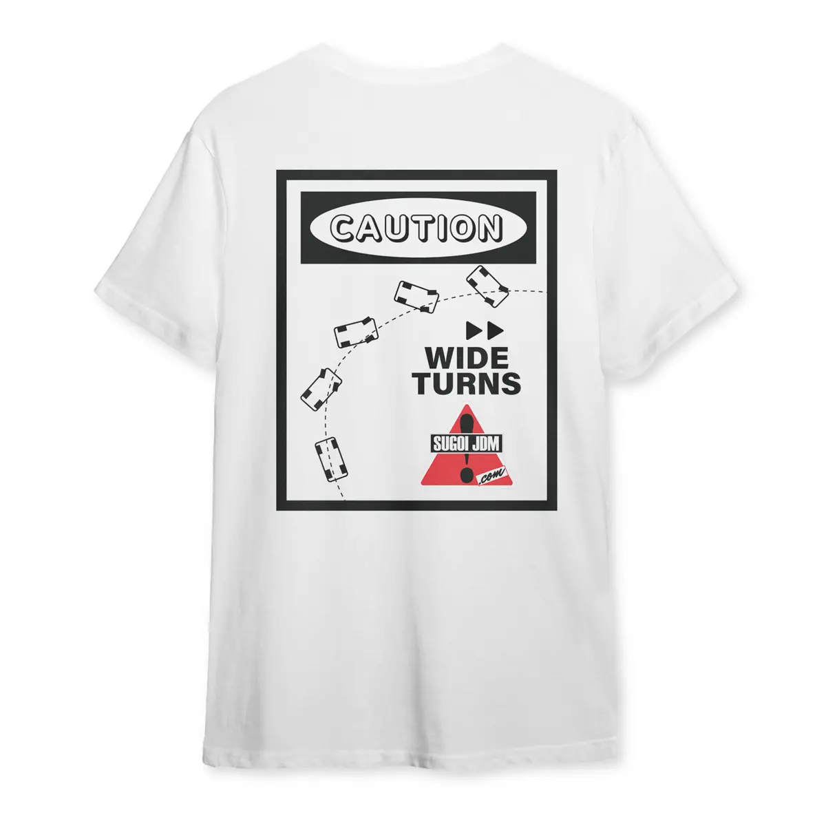 1990S Legacy Caution Wide Turns Sugoi Jdm Drift Speed Team Shirt White 1