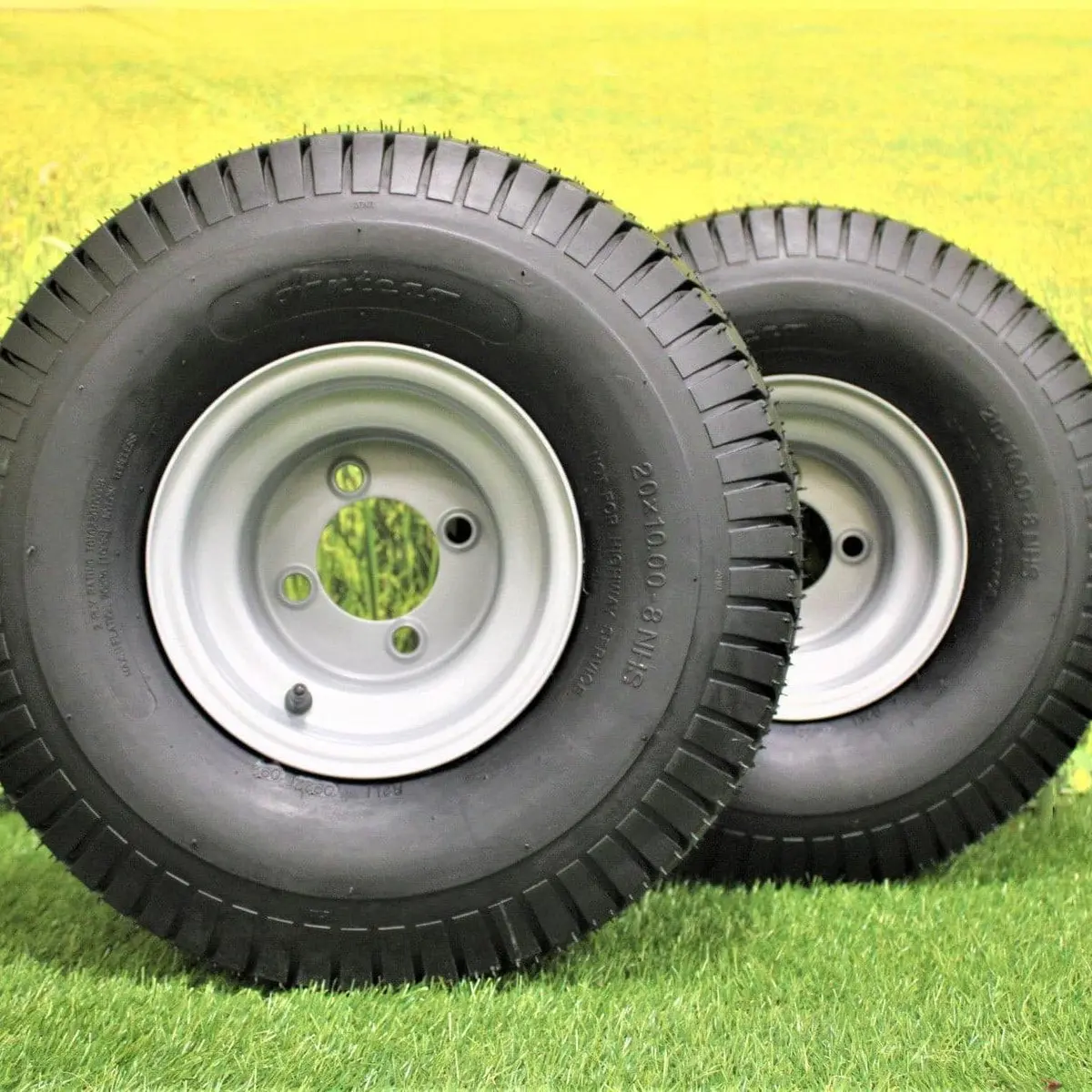 (Set Of 2) (Atw-001) 20X10.00-8 Tires & Wheels 4 Ply For Lawn & Garden Mower (Compatible With Husqvarna) 1