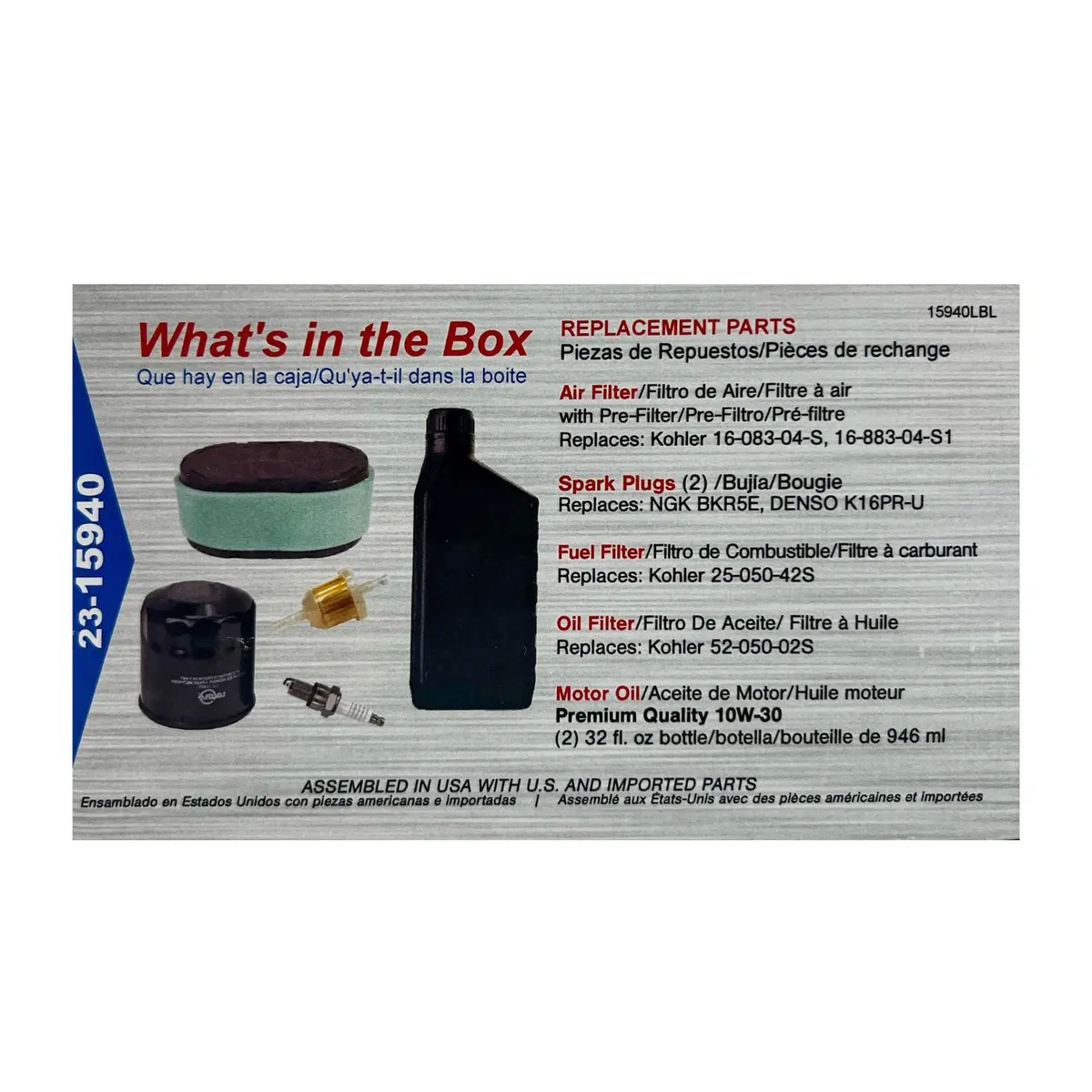Hustler Kohler Kt735 Engine Maintenance Kit (Kohler 1678902-S) 2