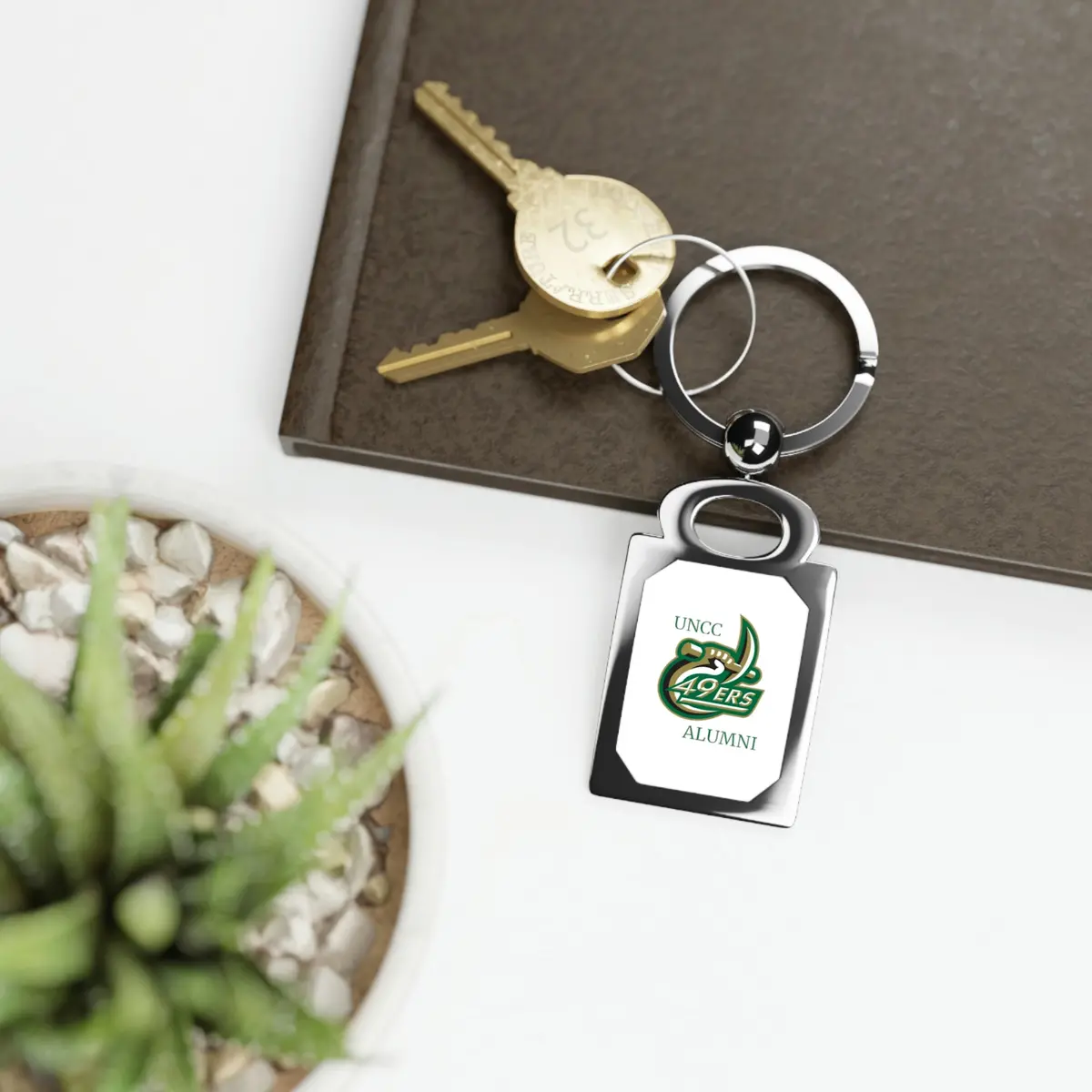 Uncc Alumni Rectangle Photo Keyring 1