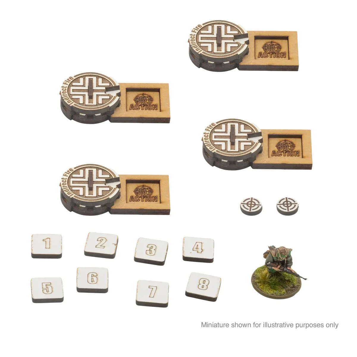 Bolt Action Mdf Artillery Zeroing In Markers - Germany 1
