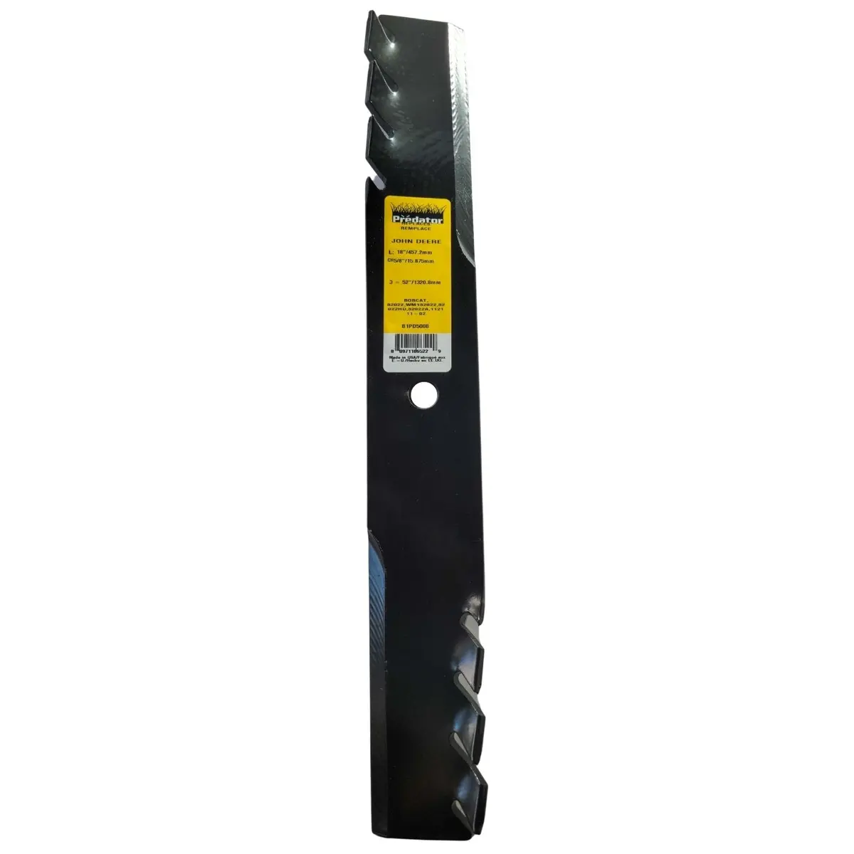 52"/36" Deck Predator Blade Marbain Steel (18" Long X 5/8" Hole) 1