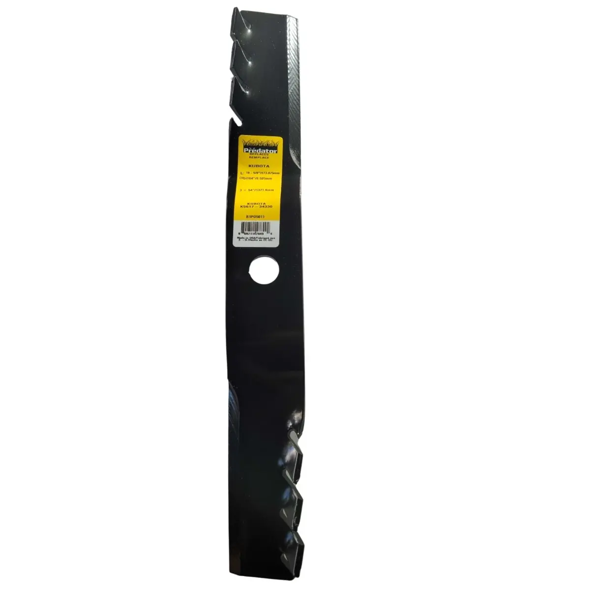 54" Kubota Gator-Style Mulching Blade (18-5/8" Long X 7/8" Hole (57/64" Hole)) 1