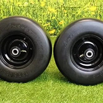 13X5.00-6 Black No Flat Front Solid Tire Puncture Proof Assembly (2 Pack) Replaces Ferris, Snapper Pro, Scag, Toro, Exmark, And Wright 1