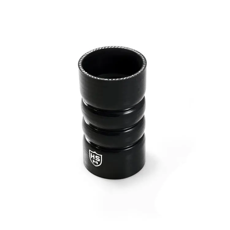 3" Straight Ribbed Silicone Coupler (Black 5-Ply) 1
