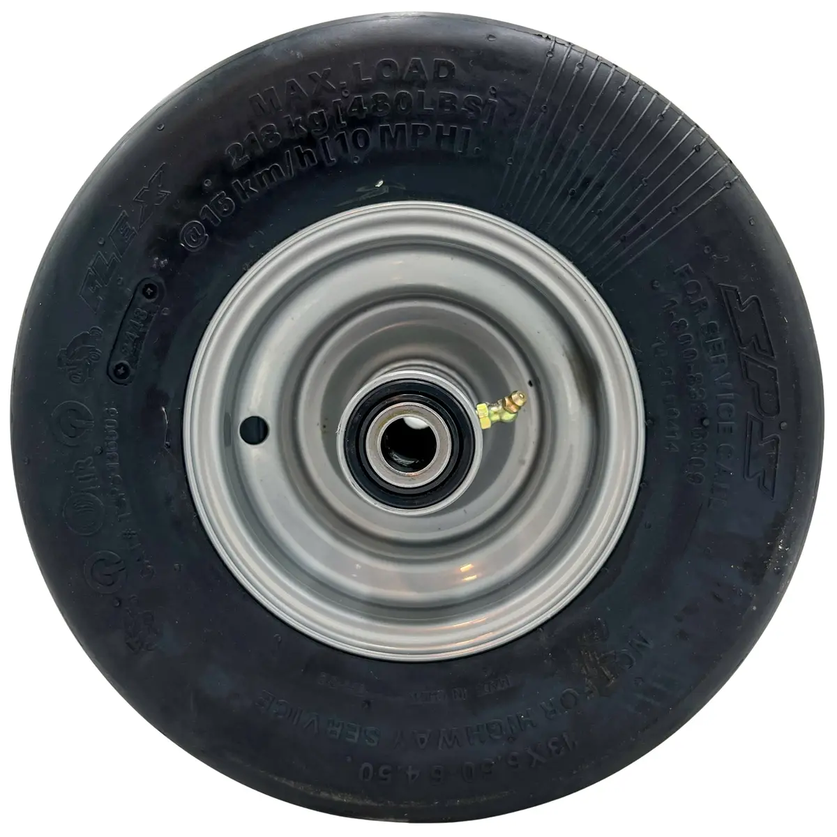 Hustler P/N 607317 Tire/Wheel 13X6.50-6 Slv (For X-One & Super Z/Hyperdrive) 1