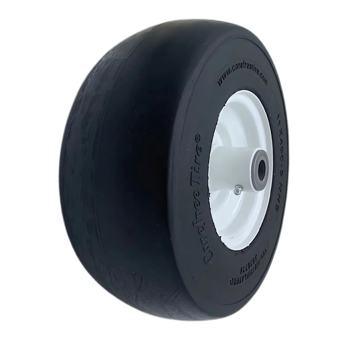 11X4.00-5 Flat Free Wheel & Tire Assembly Replaces John Deere Tca20363 (Painted White) 2
