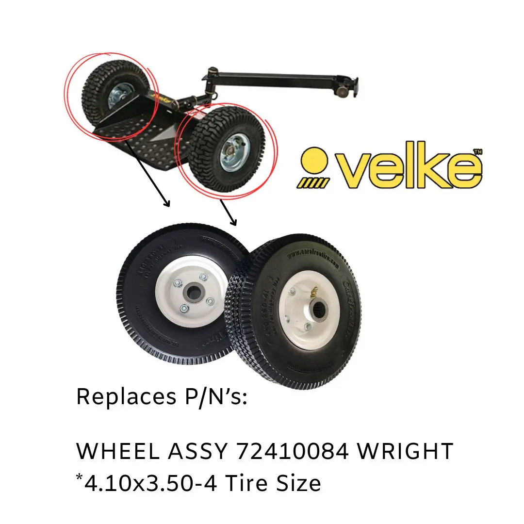 Velke Flat-Free Wheel & Tire Set With 4.10X3.50-4 Tires P/N 72410084 1