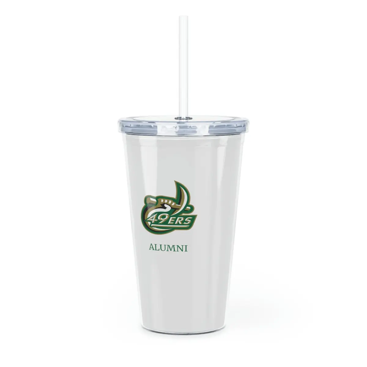 Uncc Alumni Plastic Tumbler With Straw 1