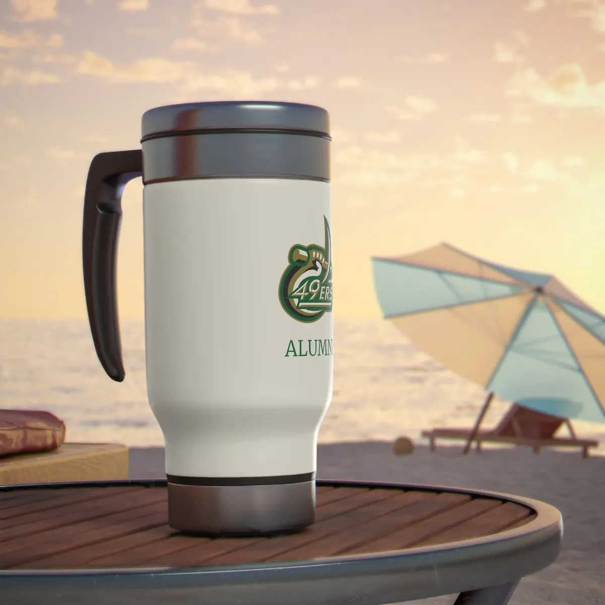 Uncc Alumni Stainless Steel Travel Mug With Handle, 14Oz 1
