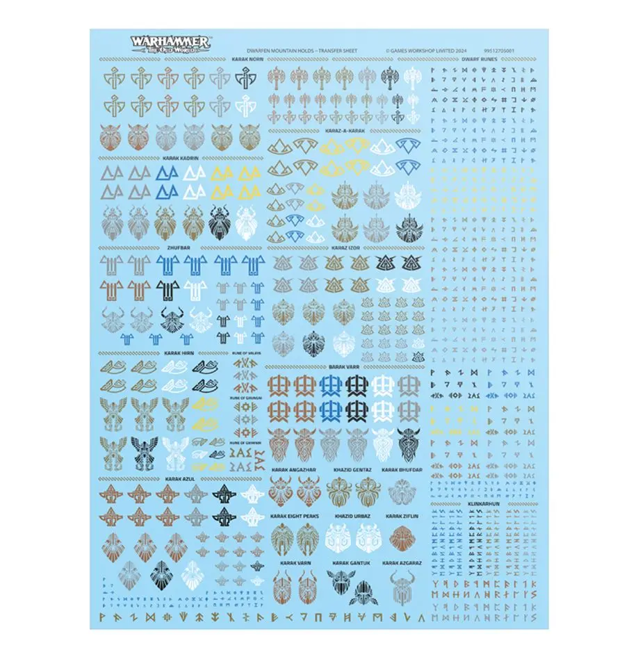 Dwarfen Mountain Holds Transfer Sheet 1
