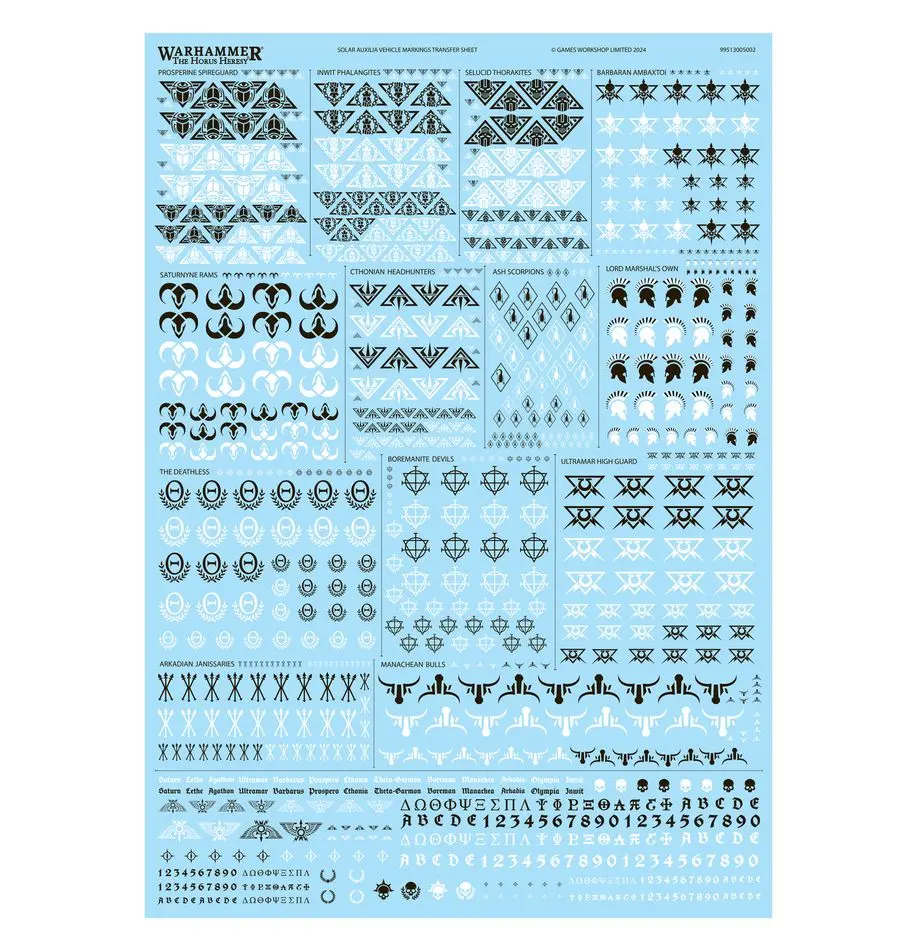 Hh: Solar Auxilia Vehicle Markings Transfer Sheet 1