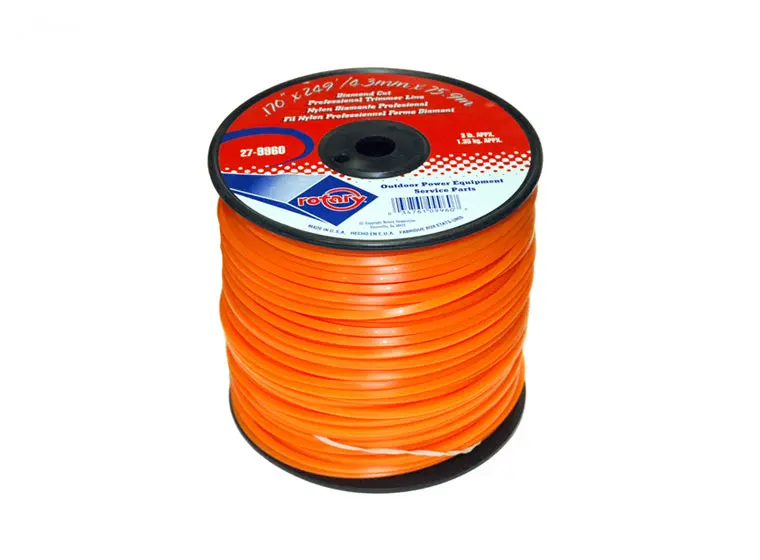 .170" Trimmer Line Rotary Square (Diamond) Medium Spool Orange (9960) 1