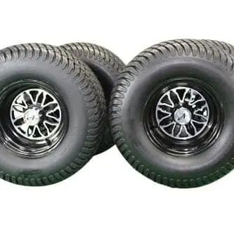 22X11.00-10 Turf Tire With 10X7 Fusion Wheels For Golf Cart (Set Of 4) 1