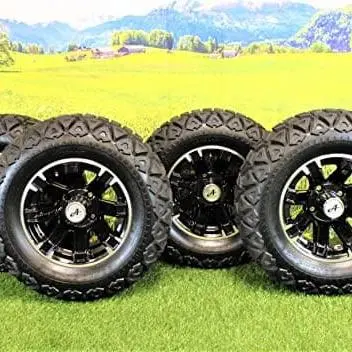 23X10.50-12 With 12X6 Black Aluminum Wheels For Golf/Atv/Utv (Set Of 4) 1