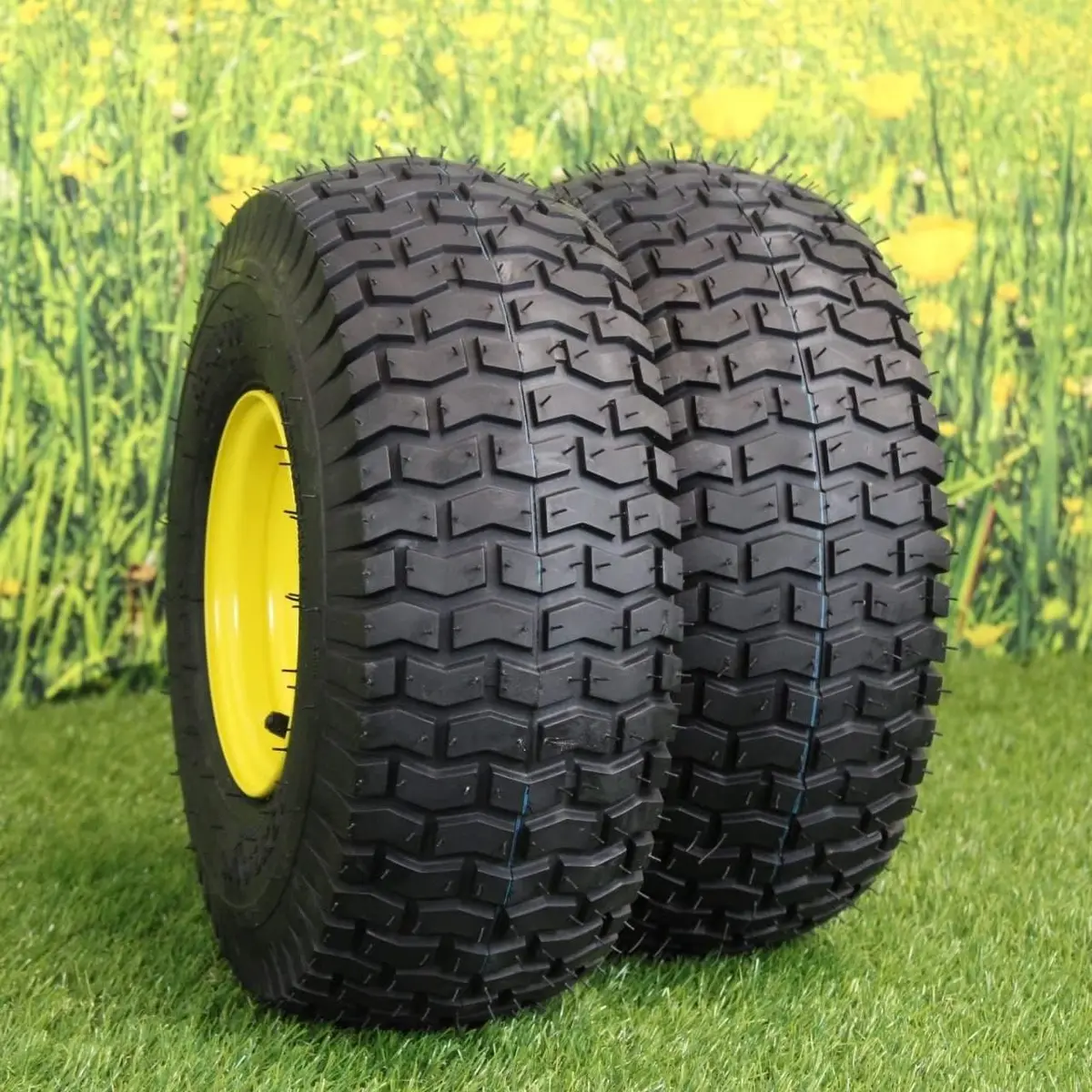 15X6.00-6 Tires & Wheels 4 Ply For Lawn & Garden Mower Turf Tires .75" Bearing (Set Of 2) 2