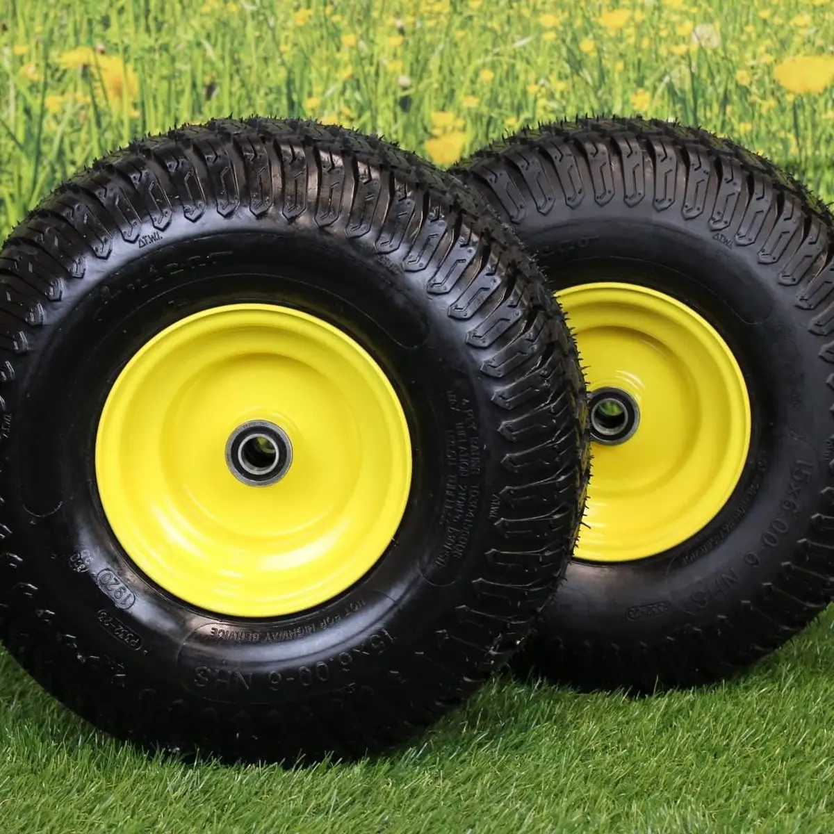 15×6.00-6 4 Ply Tires With 6×4.5 John Deere Wheels .75″ Bearing (Set Of 2 Assemblies) 1