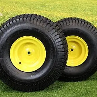 20X10.00-8 Tires With 8X7 John Deere Yellow Wheels 2 Ply For Lawn & Garden Mower Turf Tires (Set Of 2) 1
