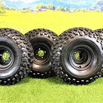 22X11.00-8 With 8X7 Matte Black Wheels For Golf Cart (Set Of 4) 1
