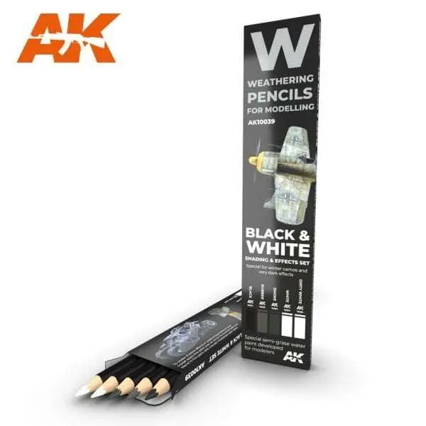 Watercolor Pencil Black & White Shading Set 1