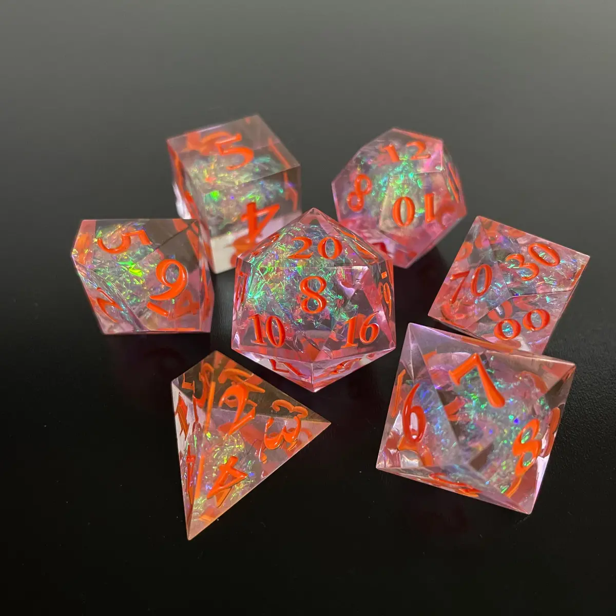 D&D Dice Set Sharp Edge - Arkenstone (Orange) 1