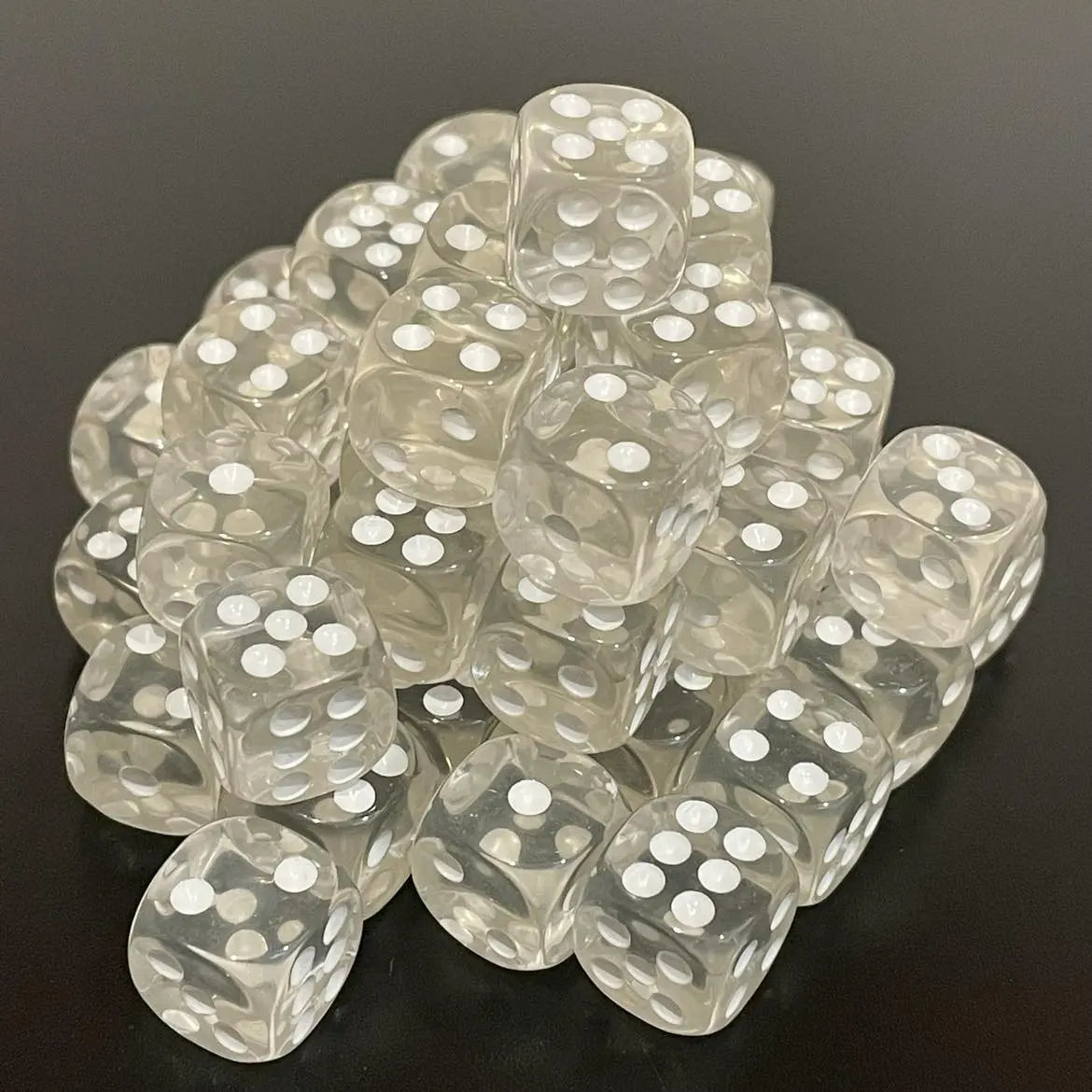 12Mm Dice Transparent Clear (48) 1