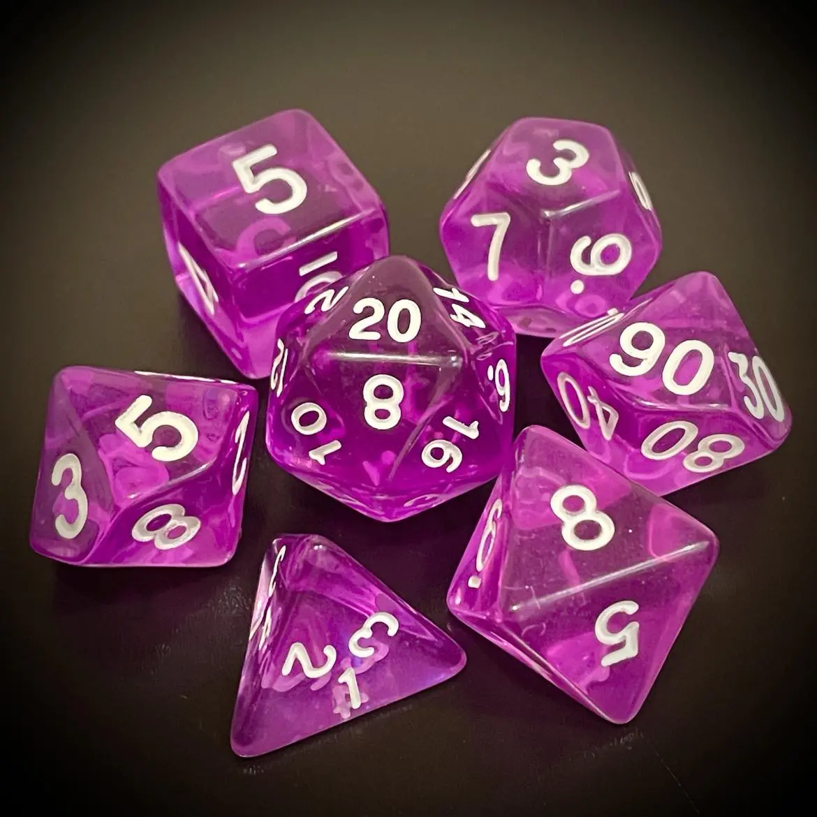 D&D Dice Set - Transparent Purple 1