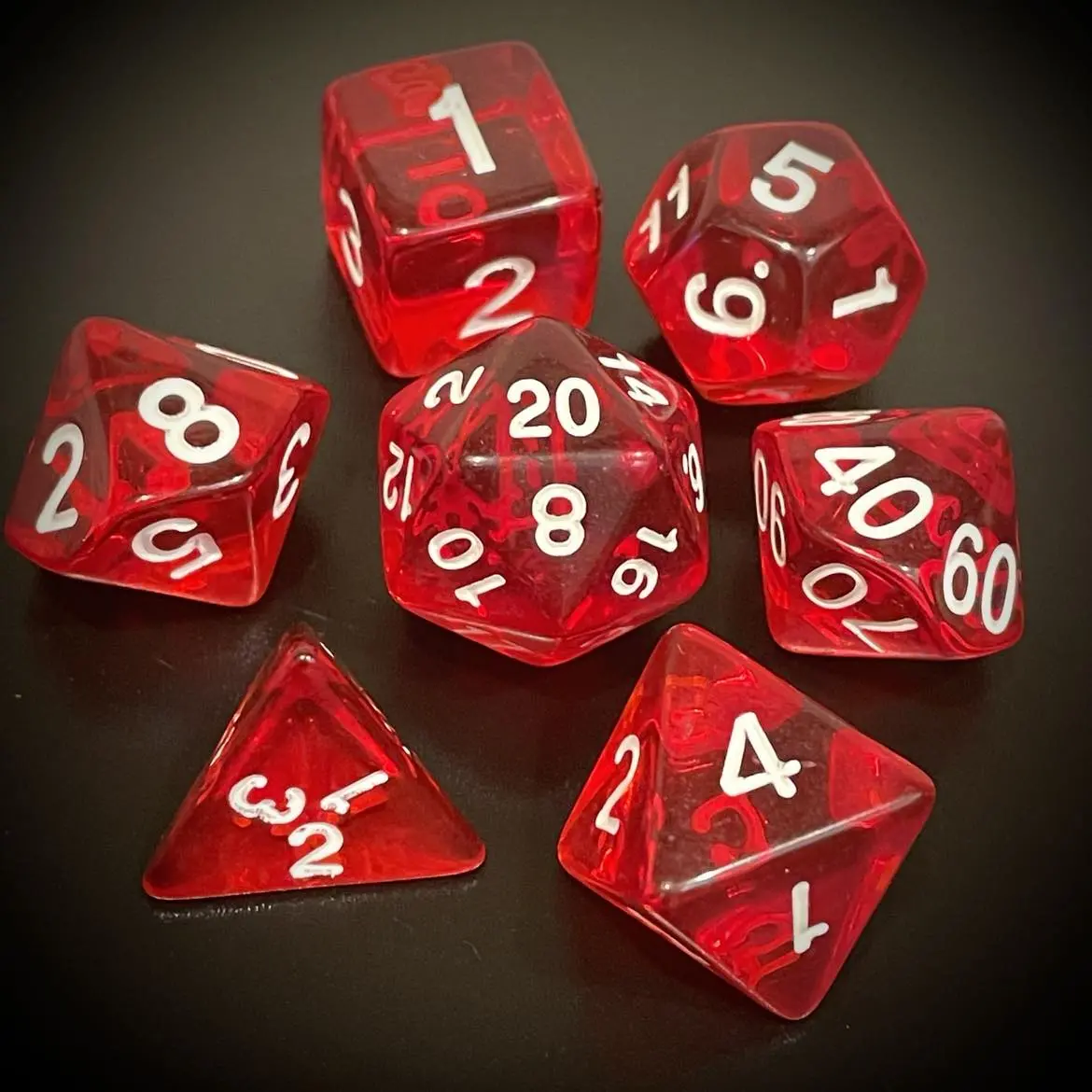 D&D Dice Set - Transparent Red 1
