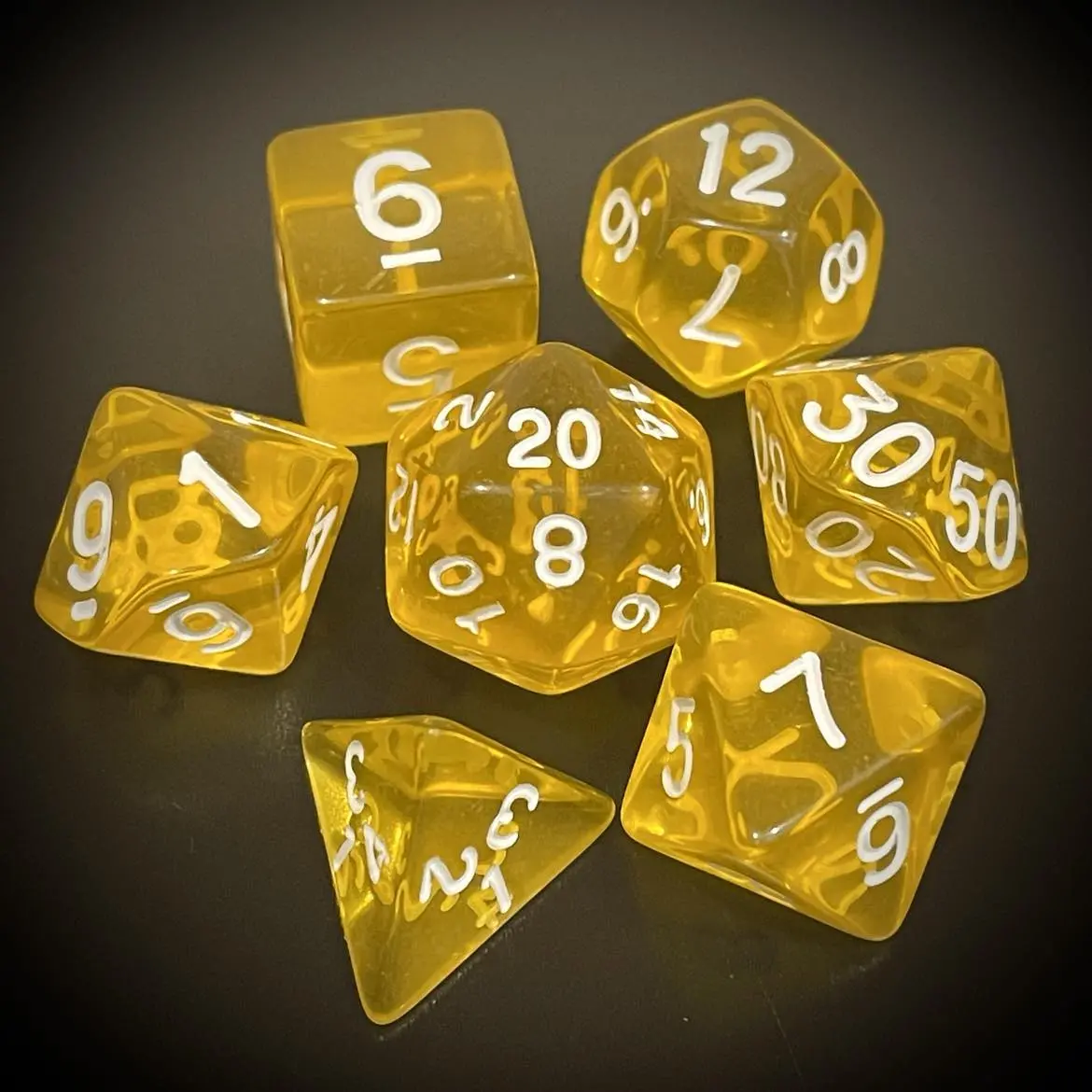 D&D Dice Set - Transparent Yellow 1