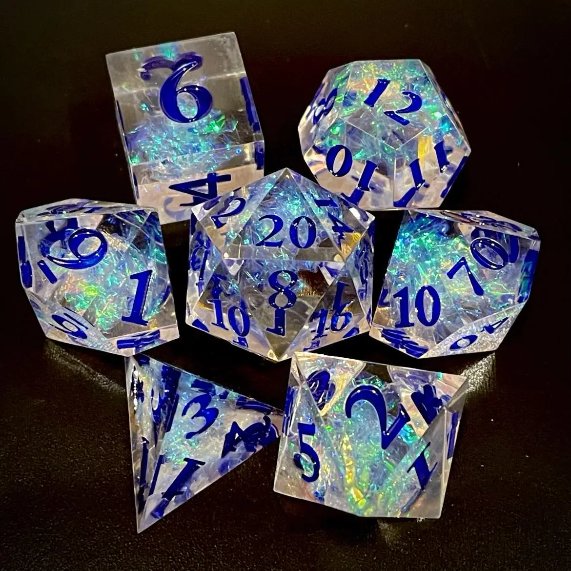 D&D Dice Set Sharp Edge - Arkenstone (Blue) 1