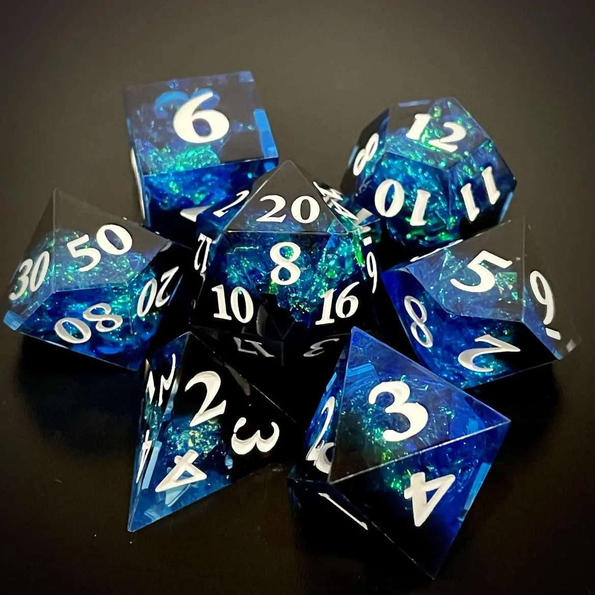 D&D Dice Set Sharp Edge - Blue Spark 1