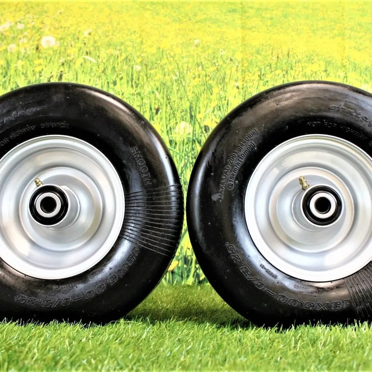 Hustler 605038 Flat-Free 2-Pack Wheel/Tire 13X5.00-6 (Raptor Sd & Fastrak) 1