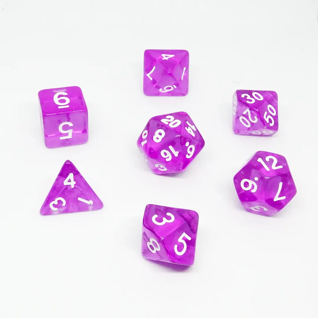 Amethyst Shimmer Resin Dice Set 1