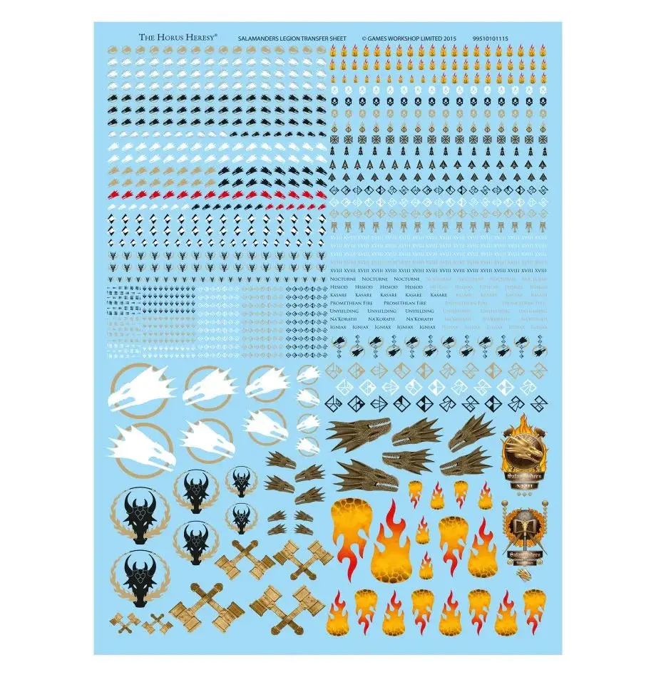 Salamanders Legion Transfer Sheet 1