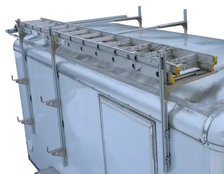 Ladder Rack For Enclosed Trailers Holds 1,500 Pounds On Top + 4 Ladders On The Side W/Edge Guard 1