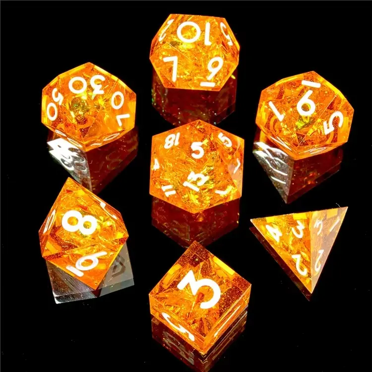 D&D Dice Set Sharp Edge - Fireball (White) 1
