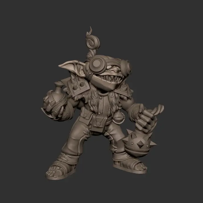 Goblin Alchemist Male  (Goggles Down) D&D Miniature 1