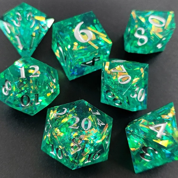 D&D Dice Set Sharp Edge - Green Celebration 1