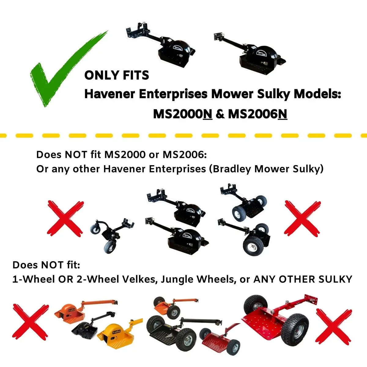 Bradley Mower Sulky Ms2000n & Ms2006n Wheel/Tire P/N N15007 2