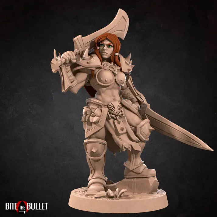 Human Barbarian Female D&D Miniature 1