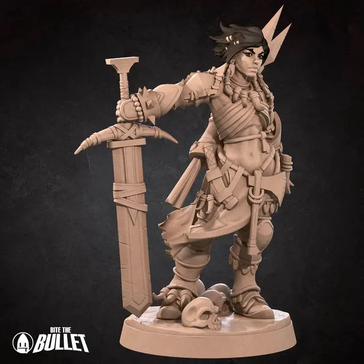 Human Barbarian Female (With Javelins) D&D Miniature 1