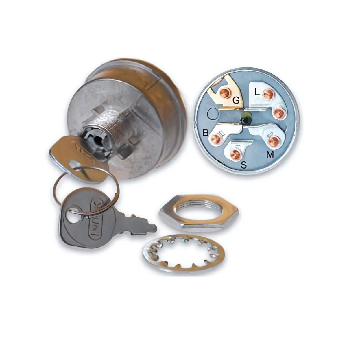 Ignition Switch With Key (Hustler 045898, Exmark/Toro 1-543070, John Deere Am119111) 1