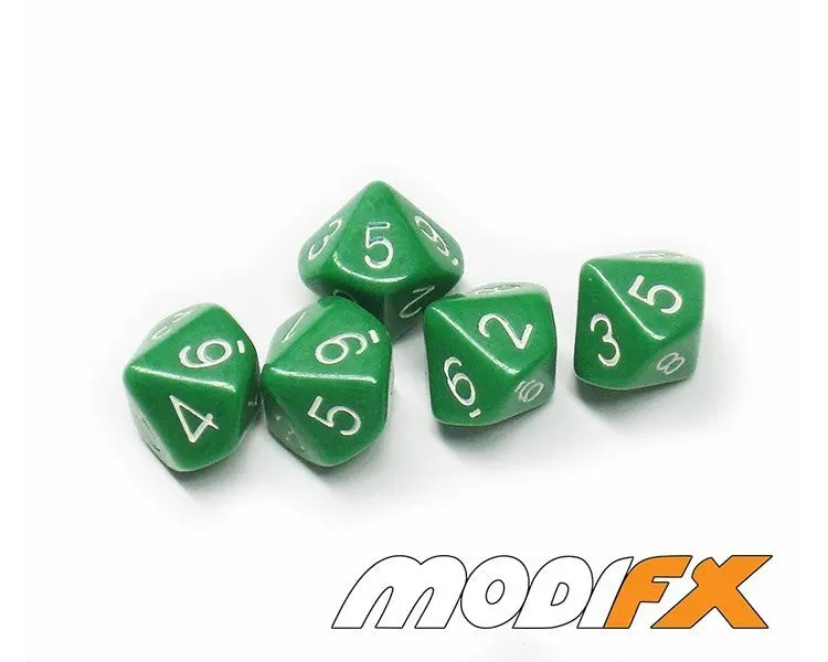 D10 Dice Opaque Green 1