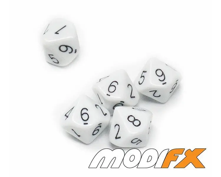 D10 Dice Opaque White 1