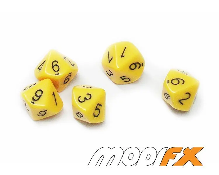 D10 Dice Opaque Yellow 1