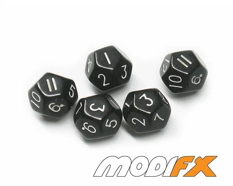D12 Dice Opaque Black 1